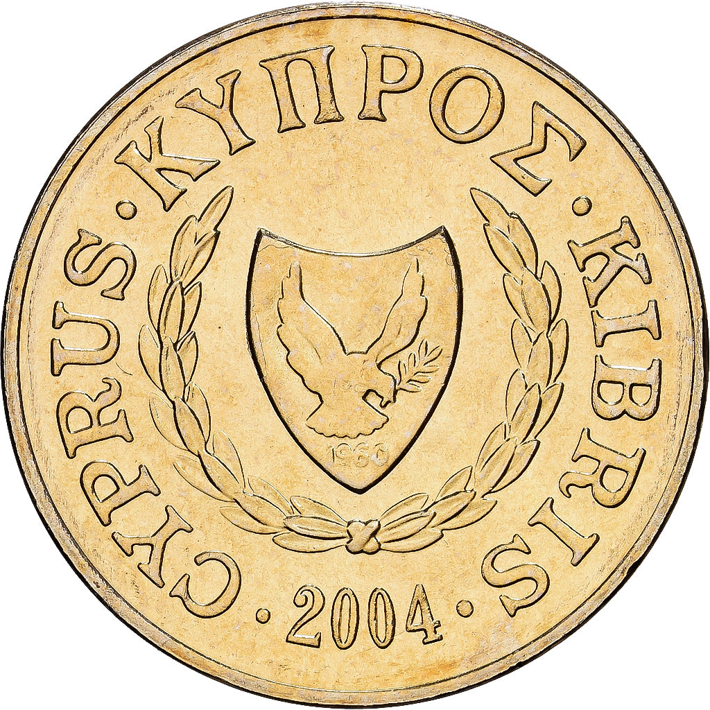 Cyprus, 2 Cents, 2004, Nickel-brass, PR, KM:54.3