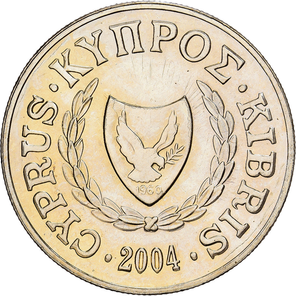 Cyprus, 10 Cents, 2004, Nickel-brass, PR, KM:56.3