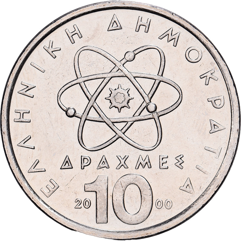 Griechenland, 10 Drachmes, 2000, Athens, Kupfer-Nickel, VZ+, KM:132