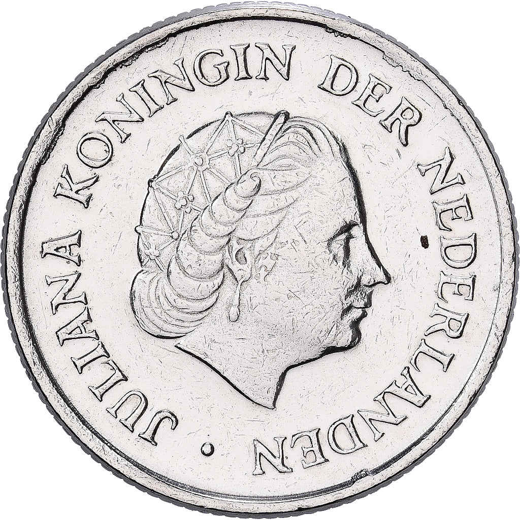 Netherlands, Juliana, 25 Cents, 1977, Nickel, AU(50-53), KM:183