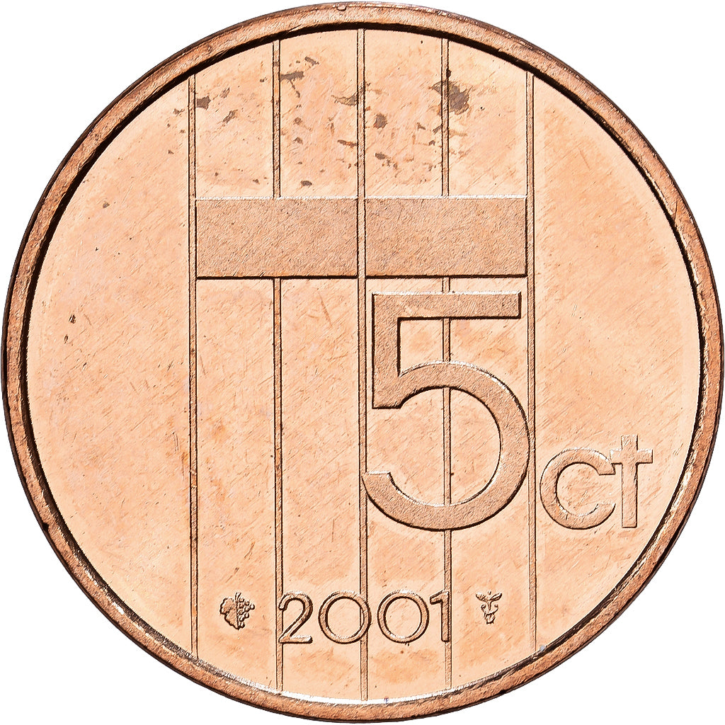 Paesi Bassi, Beatrix, 5 Cents, 2001, FS, Bronzo, SPL, KM:202