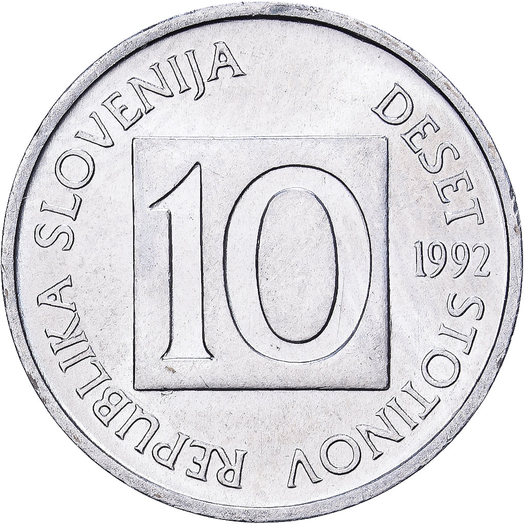 Slowenien, 10 Stotinov, 1992, Kremnica, Aluminium, VZ+, KM:7