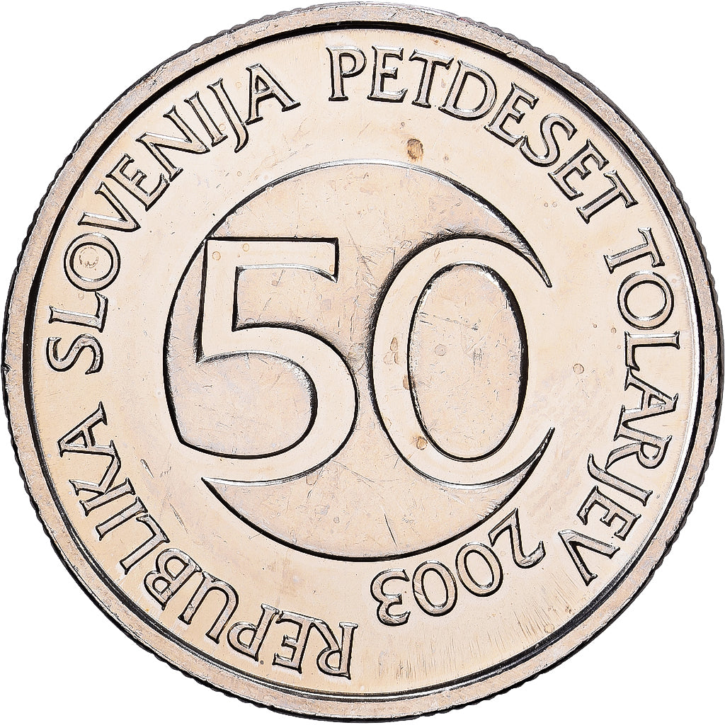 Slovenia, 50 Tolarjev, 2003, Kremnica, Copper-nickel, MS(60-62), KM:52