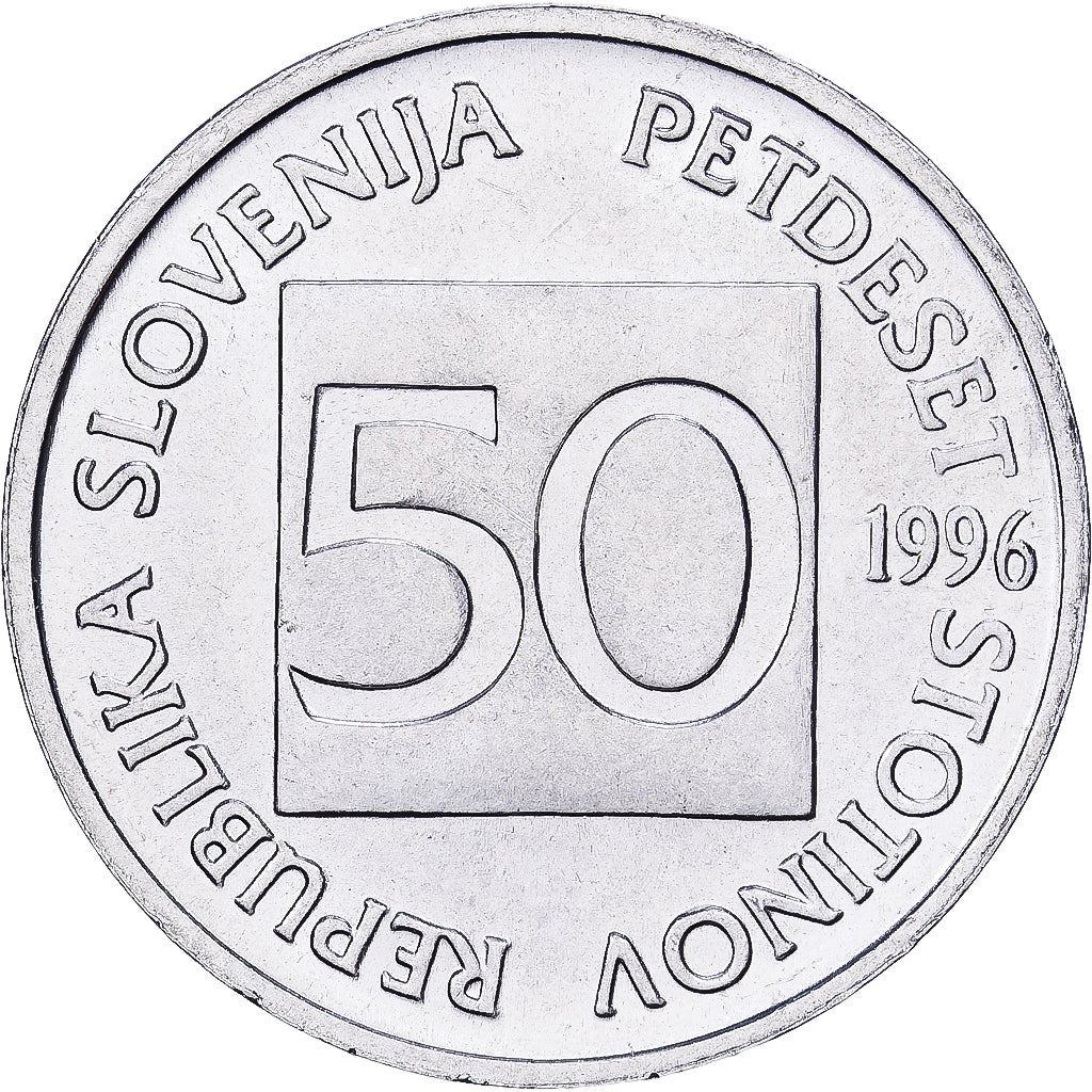Slovenia, 50 Stotinov, 1996, Kremnica, Aluminum, MS(60-62), KM:3
