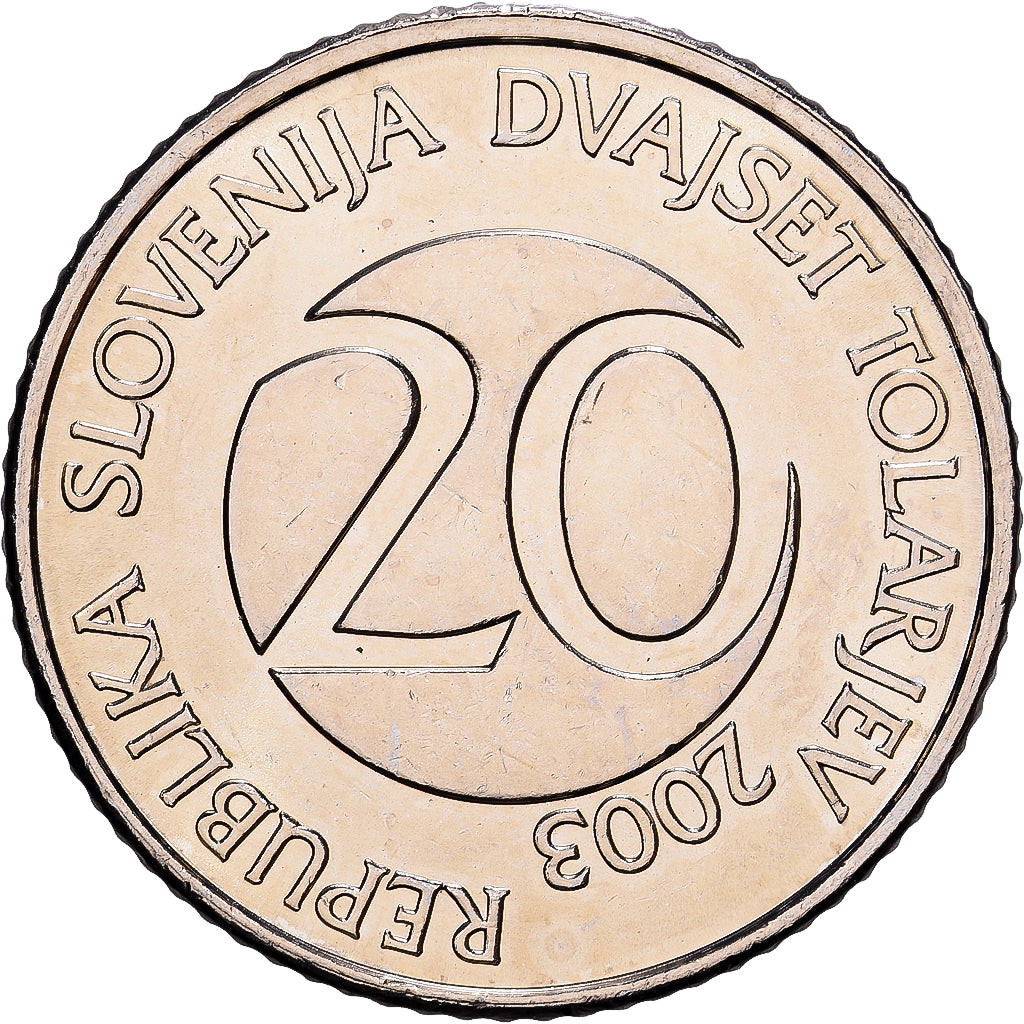 Slovenia, 20 Tolarjev, 2003, Kremnica, Copper-nickel, MS(60-62), KM:51
