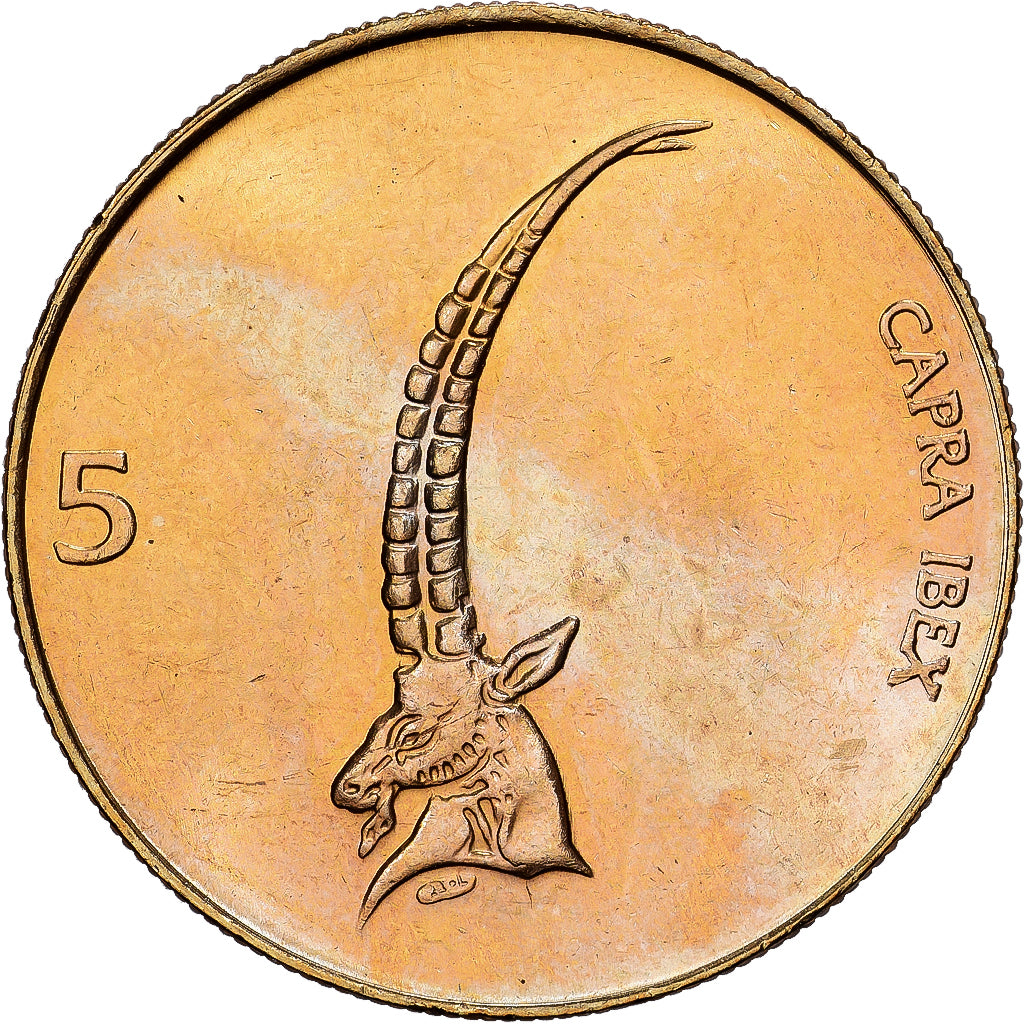 Slovenia, 5 Tolarjev, 2000, Kremnica, Nichel-ottone, SPL, KM:6