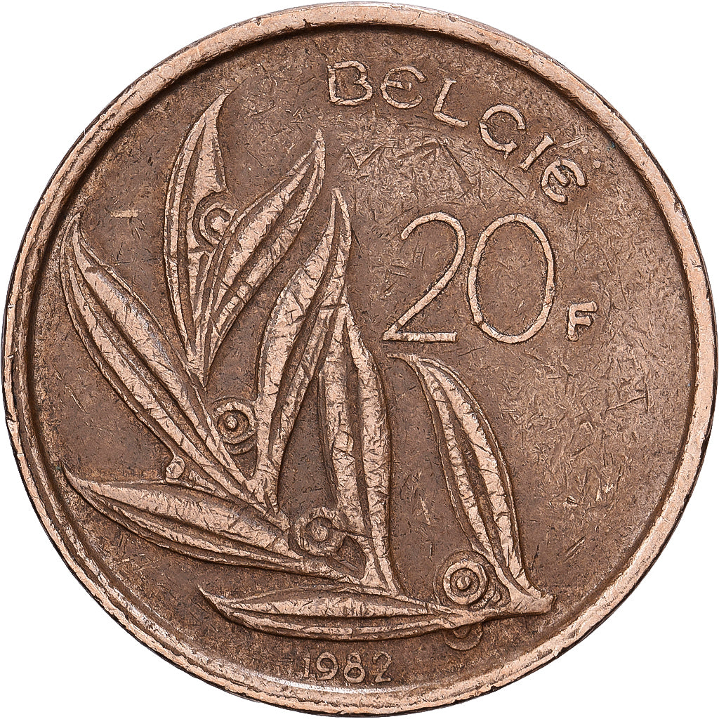 Belgique, Baudouin I, 20 Francs, 20 Frank, 1982, Bruxelles, Nickel-Bronze, TTB