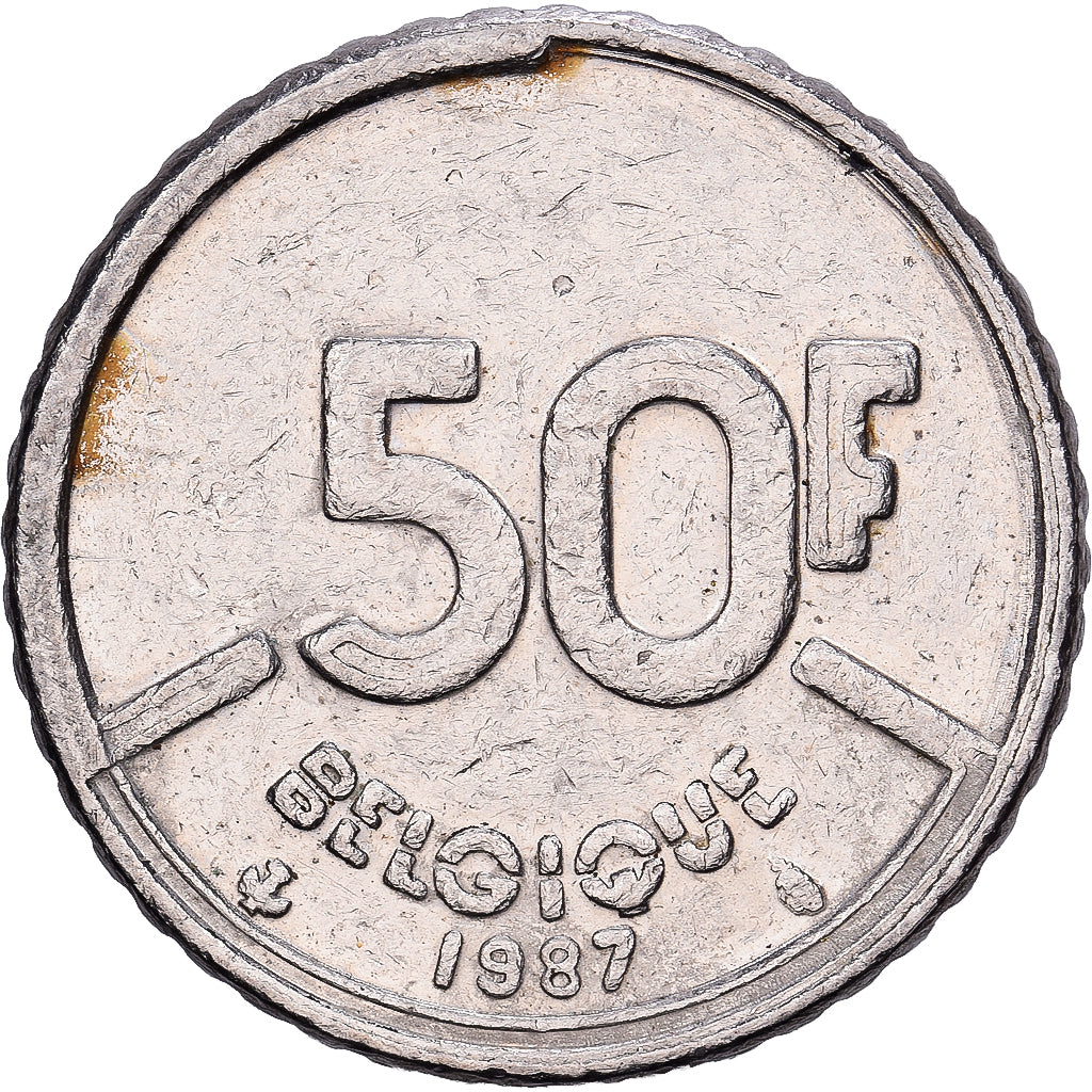 Belgium, Baudouin I, 50 Francs, 50 Frank, 1987, Brussels, Nickel, EF(40-45)