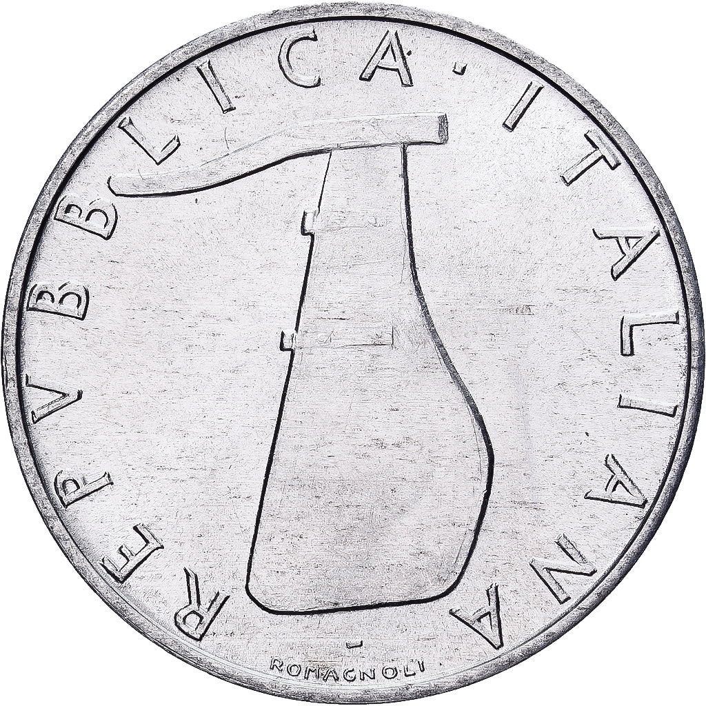 Italië, 5 Lire, 1974, Rome, Aluminium, PR+, KM:92