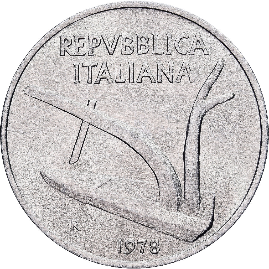 Itália, 10 Lire, 1978, Rome, Alumínio, MS(60-62), KM:93