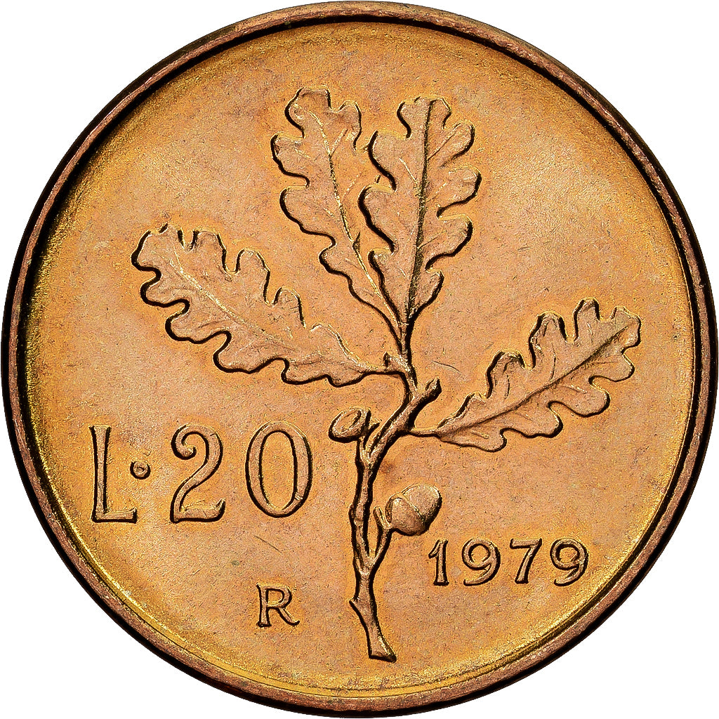 Itália, 20 Lire, 1979, Rome, Alumínio-Bronze, MS(60-62), KM:97.2