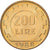 Italy, 200 Lire, 1980, Rome, Aluminum-Bronze, MS(60-62), KM:105