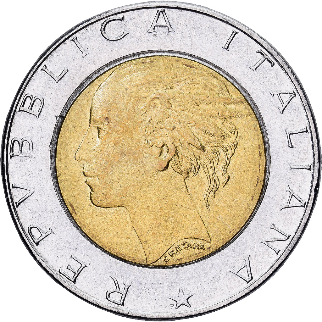Italy, 500 Lire, 1989, Rome, Bi-Metallic, AU(55-58), KM:111
