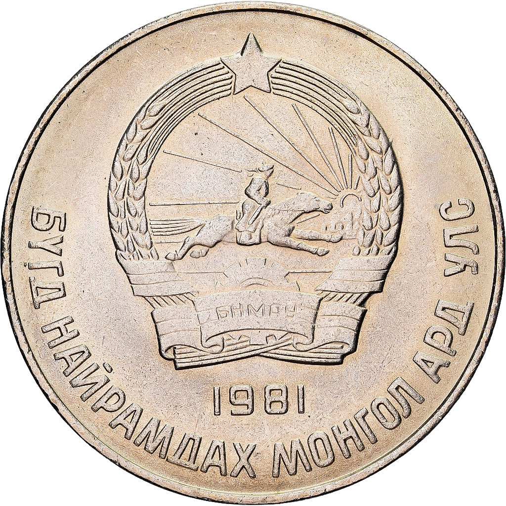 Mongolia, 50 Mongo, 1981, Rame-nichel, SPL-, KM:33