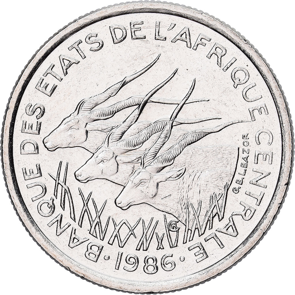 Estados del África central, 50 Francs, 1986, Paris, Níquel, EBC+, KM:11