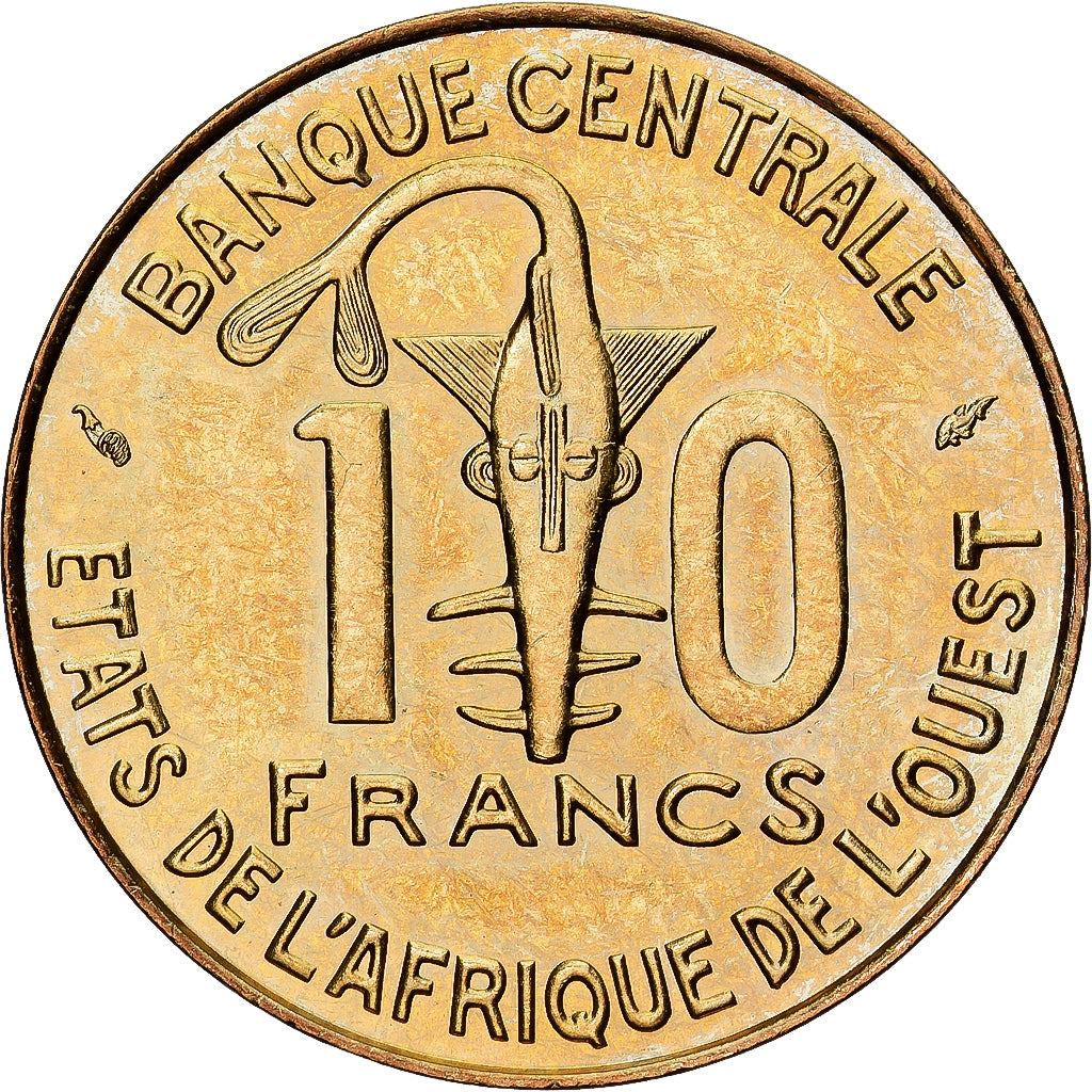 Stati dell'Africa occidentale, 10 Francs, 1990, Paris, Alluminio-bronzo, SPL