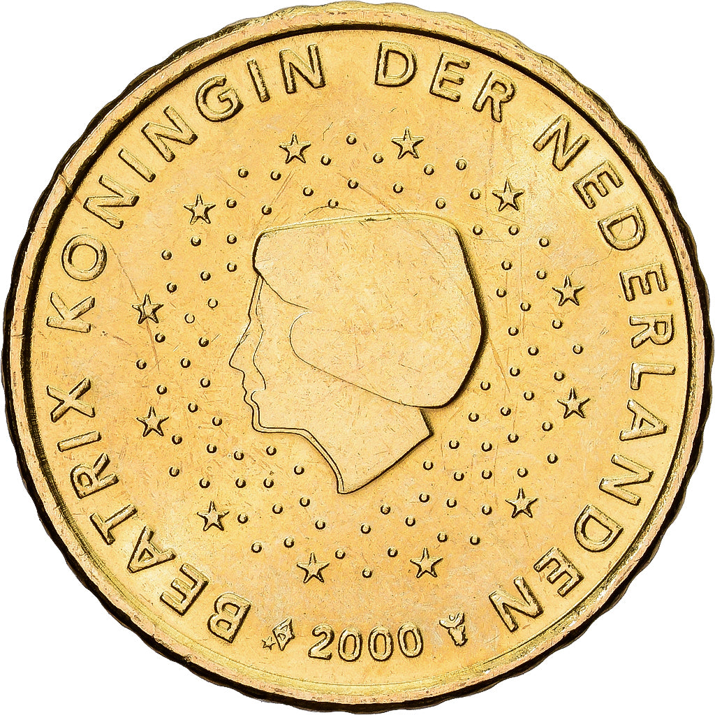 Países Bajos, Beatrix, 10 Euro Cent, 2000, Utrecht, Latón, EBC+, KM:237