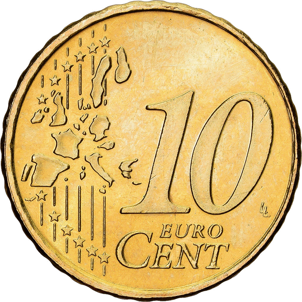 Países Bajos, Beatrix, 10 Euro Cent, 2000, Utrecht, Latón, EBC+, KM:237