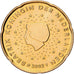 Países Bajos, Beatrix, 20 Euro Cent, 2002, Utrecht, Latón, EBC+, KM:238