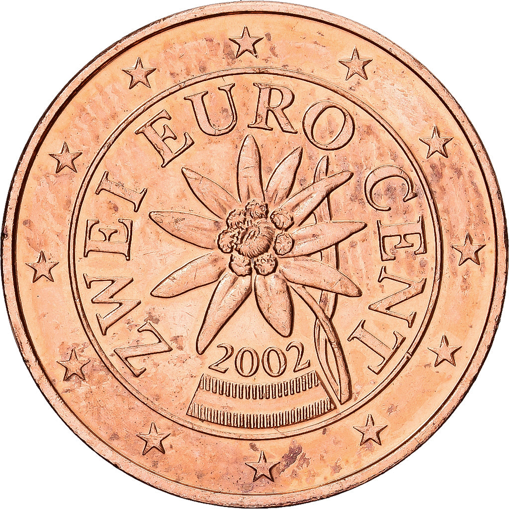 Österreich, 2 Euro Cent, 2002, Vienna, Copper Plated Steel, VZ+, KM:3083