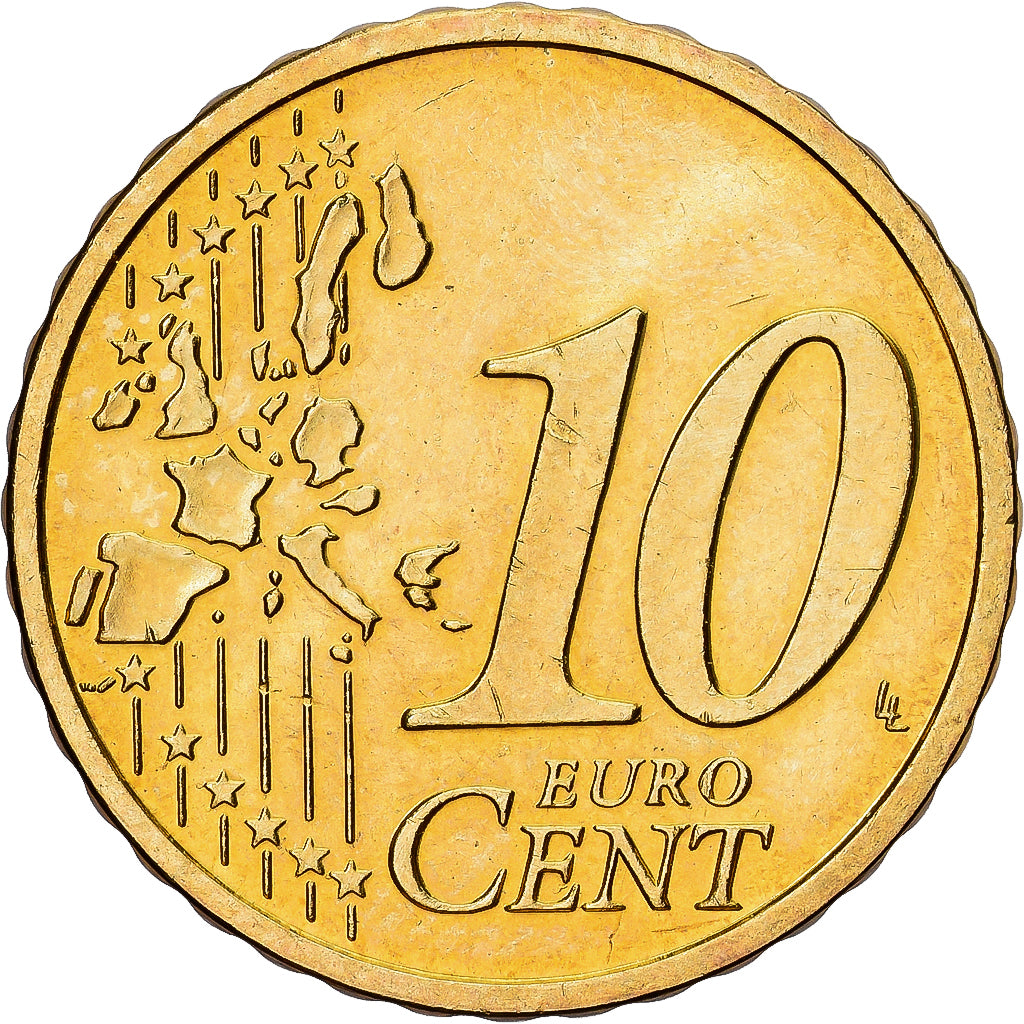 Österreich, 10 Euro Cent, 2002, Vienna, Messing, VZ+, KM:3085