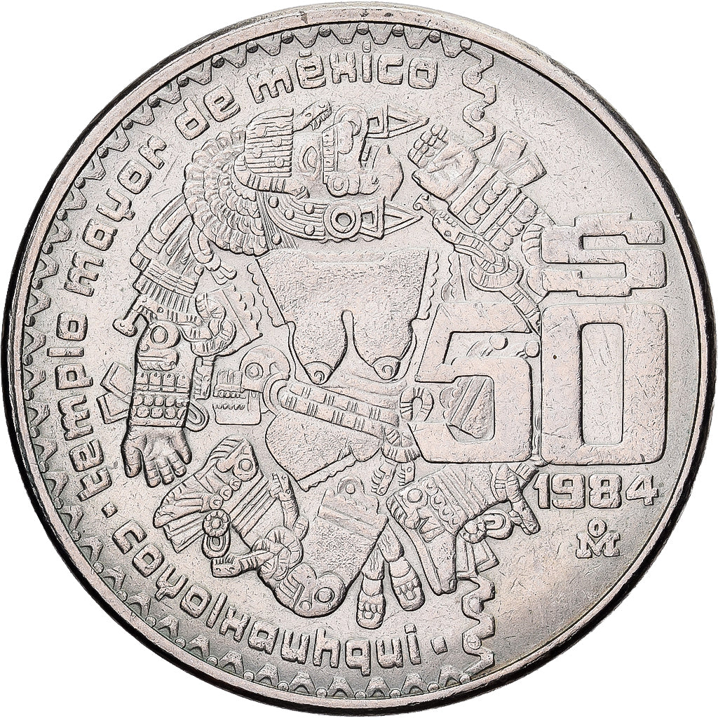 Mexico, 50 Pesos, 1984, Mexico City, Copper-nickel, EF(40-45), KM:490