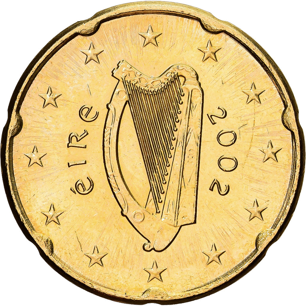 Irlande, 20 Euro Cent, 2002, Sandyford, Laiton, SUP+, KM:36
