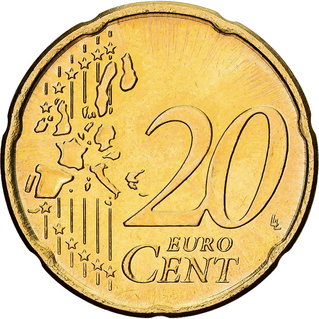 Irlande, 20 Euro Cent, 2002, Sandyford, Laiton, SUP+, KM:36