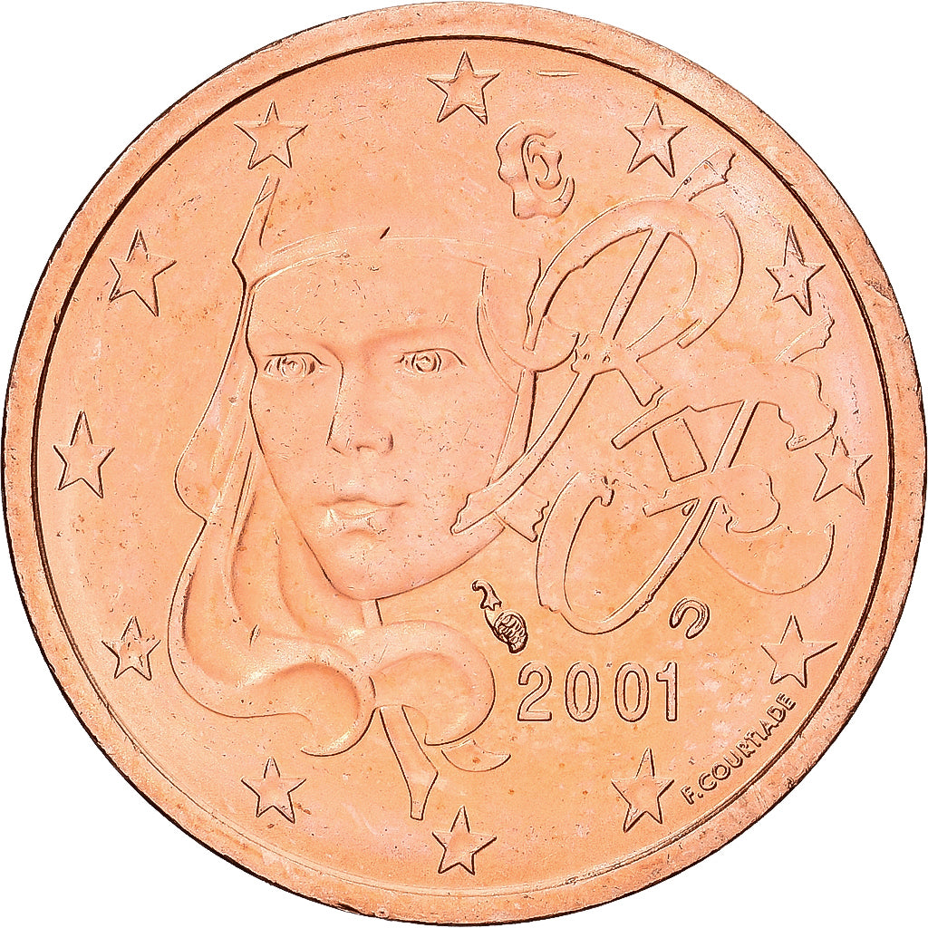France, 2 Euro Cent, 2001, Paris, Cuivre plaqué acier, SUP+, Gadoury:2, KM:1283