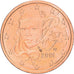 France, 2 Euro Cent, 2001, Paris, Cuivre plaqué acier, SUP+, Gadoury:2, KM:1283