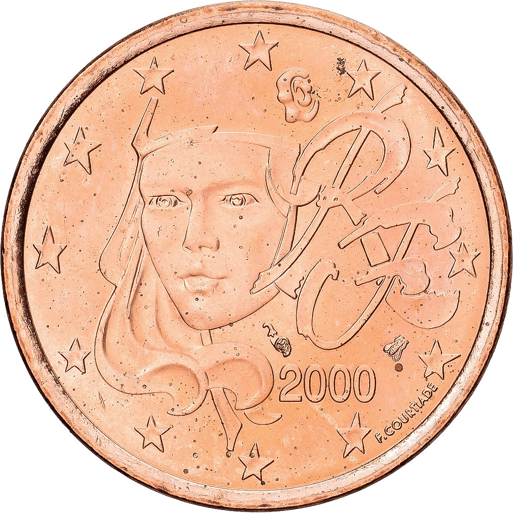 France, 5 Euro Cent, 2000, Paris, Copper Plated Steel, MS(60-62), Gadoury:3