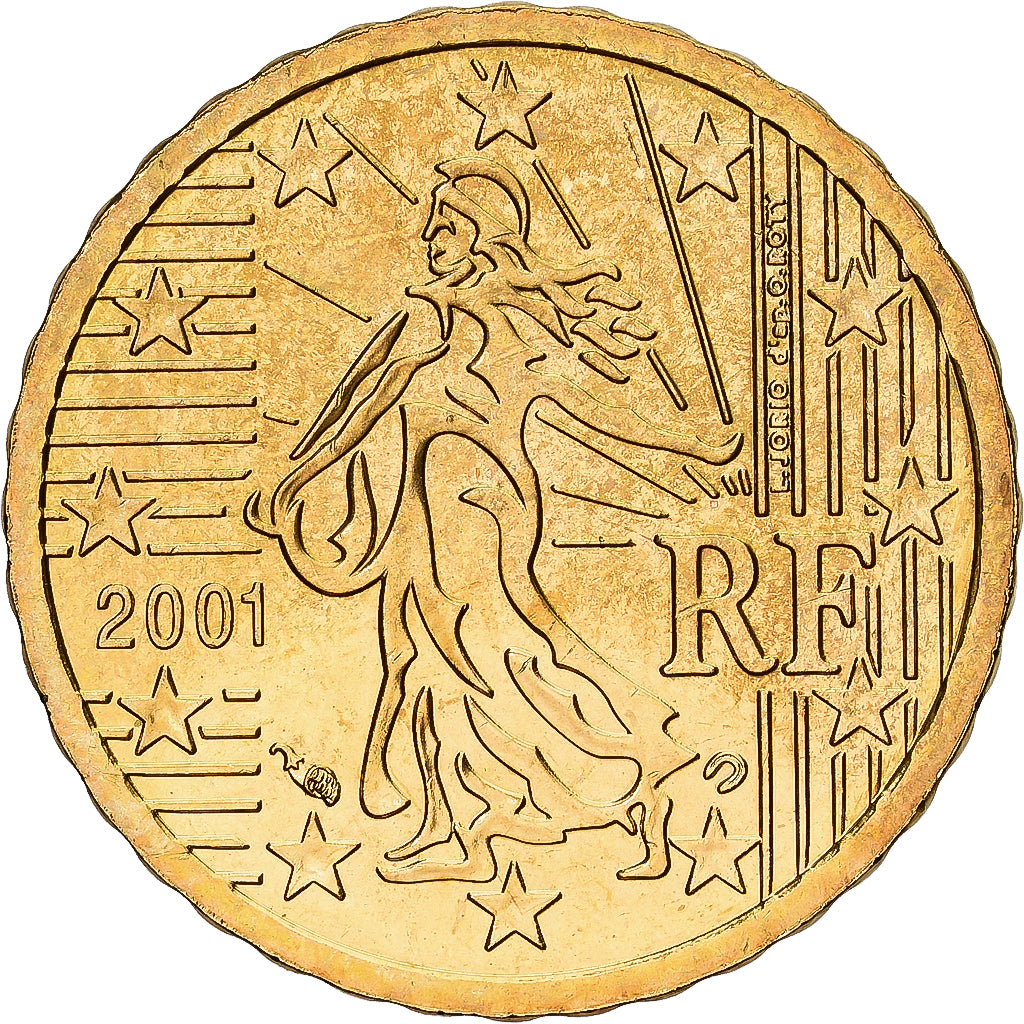 Francia, 10 Euro Cent, 2001, Paris, Ottone, SPL, Gadoury:4a, KM:1285
