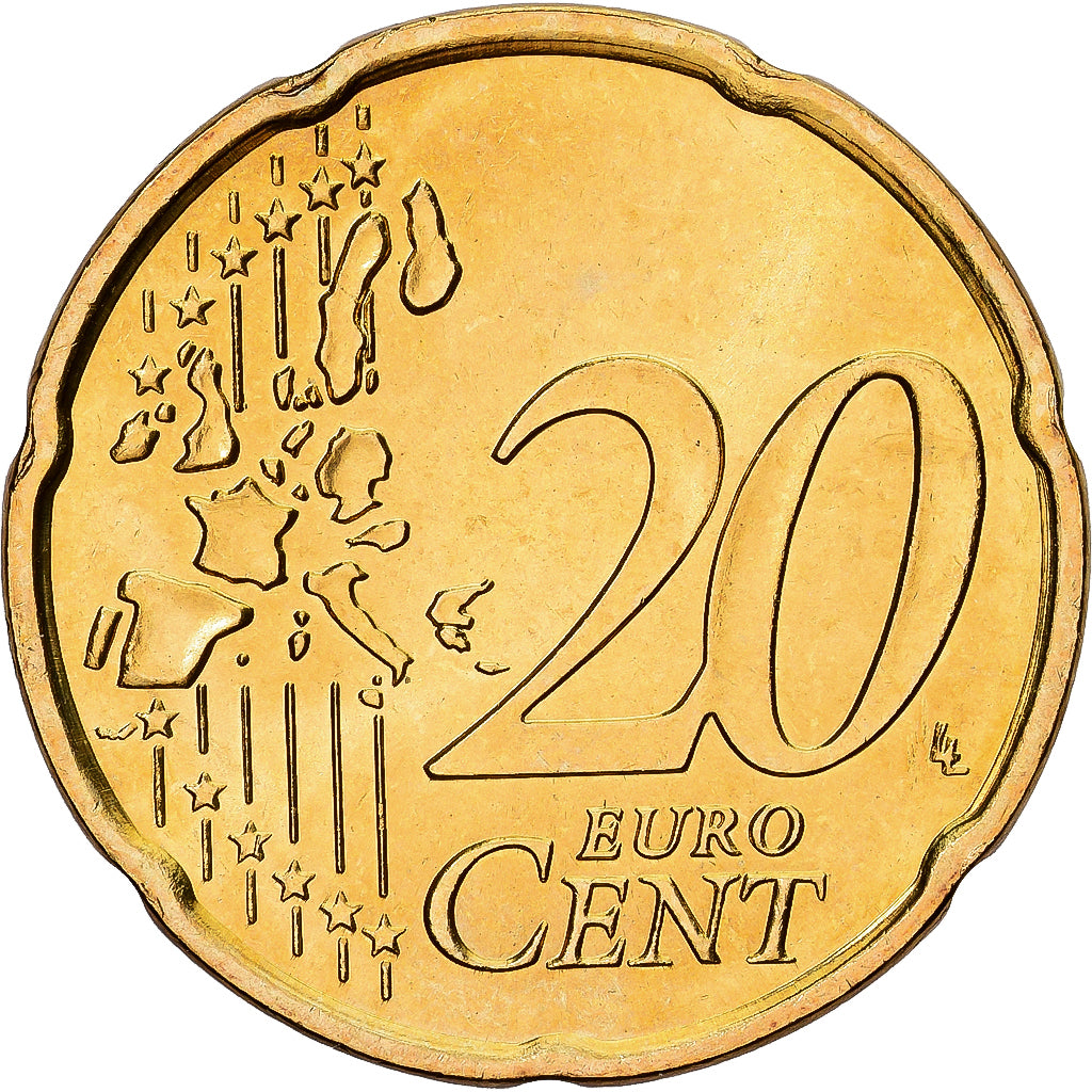 France, 20 Euro Cent, 2001, Paris, Brass, MS(60-62), Gadoury:5., KM:1286