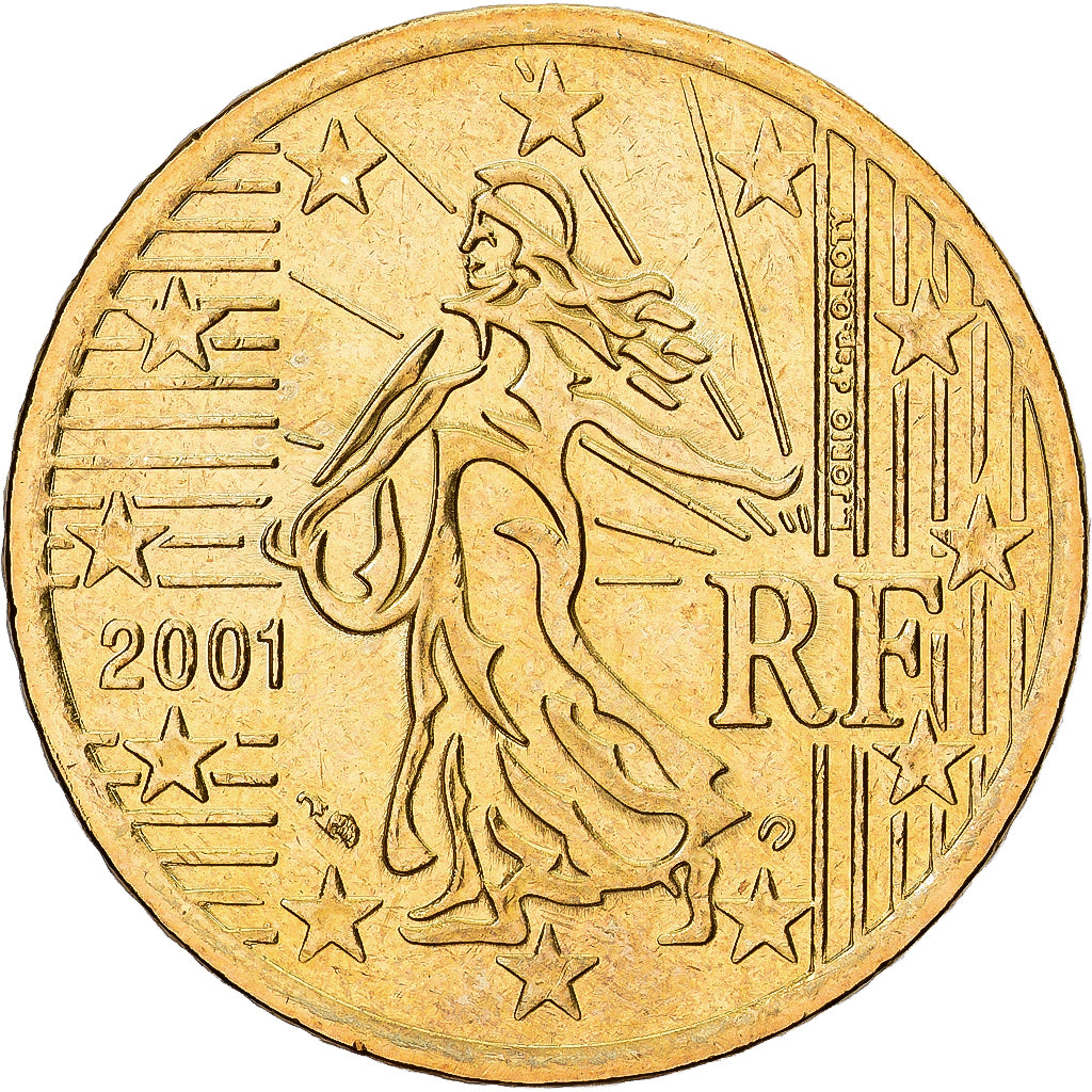 France, 50 Euro Cent, 2001, Paris, Laiton, SUP+, Gadoury:6., KM:1287
