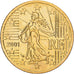 France, 50 Euro Cent, 2001, Paris, Laiton, SUP+, Gadoury:6., KM:1287