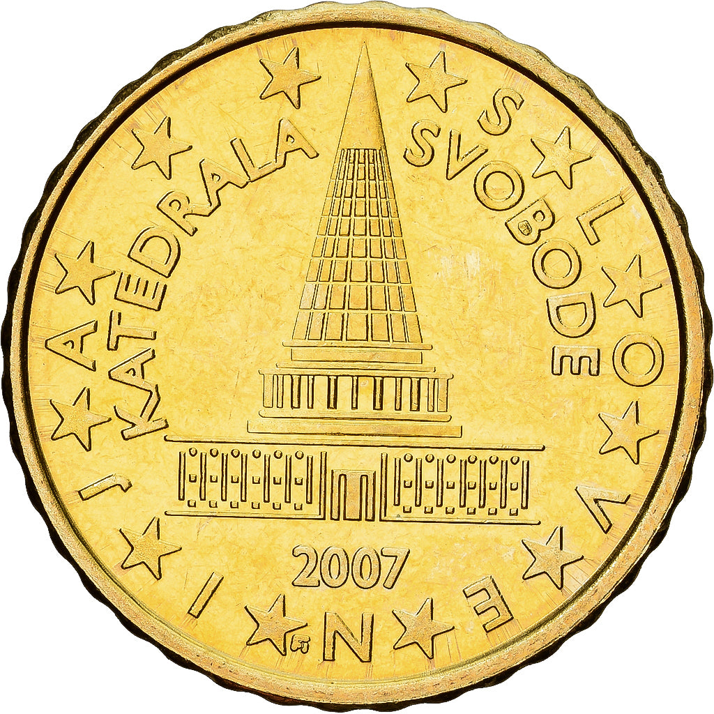 Eslovenia, 10 Euro Cent, 2007, Latón, EBC+, KM:71