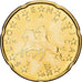 Eslovenia, 20 Euro Cent, 2007, Latón, EBC+, KM:72