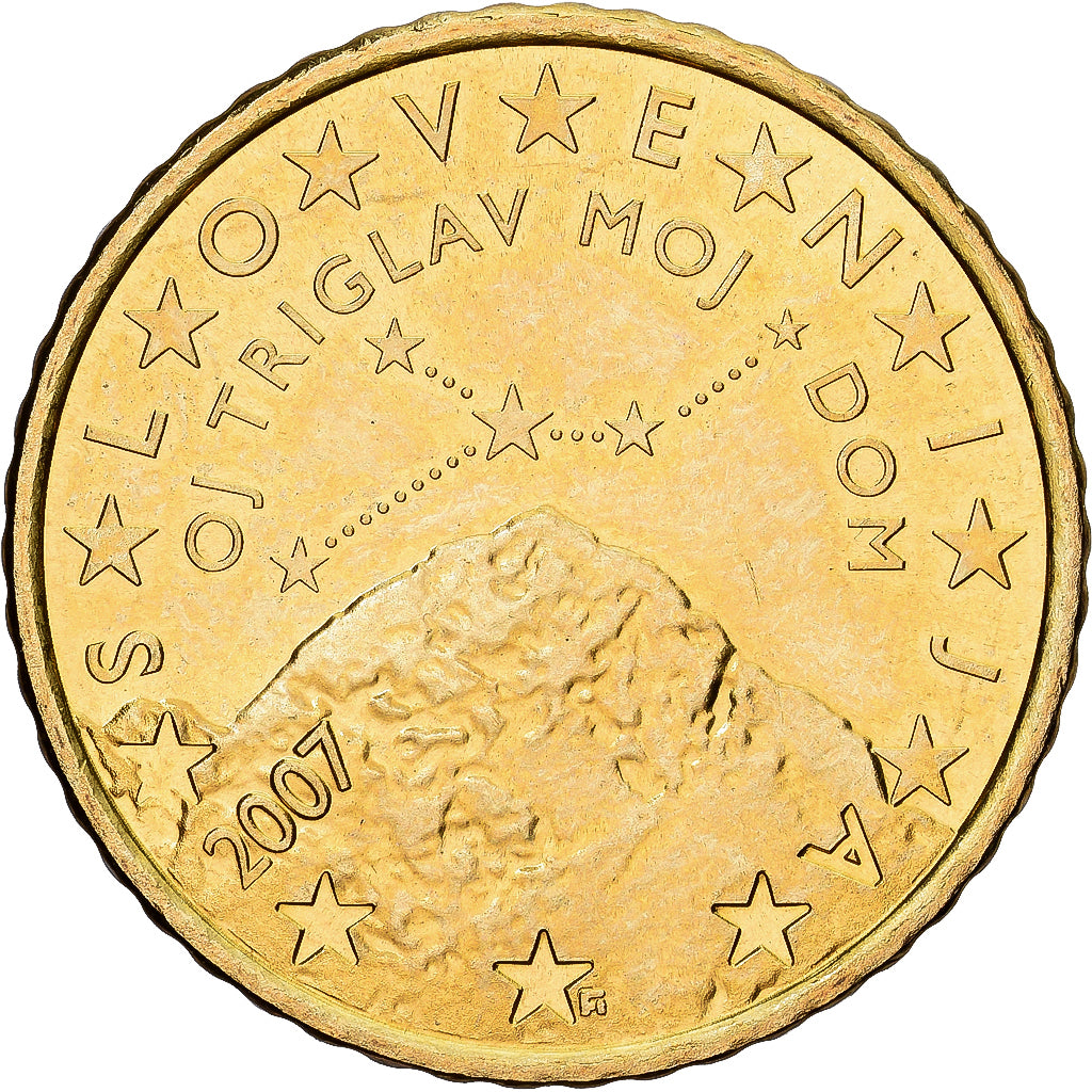 Eslovenia, 50 Euro Cent, 2007, Latón, EBC+, KM:73