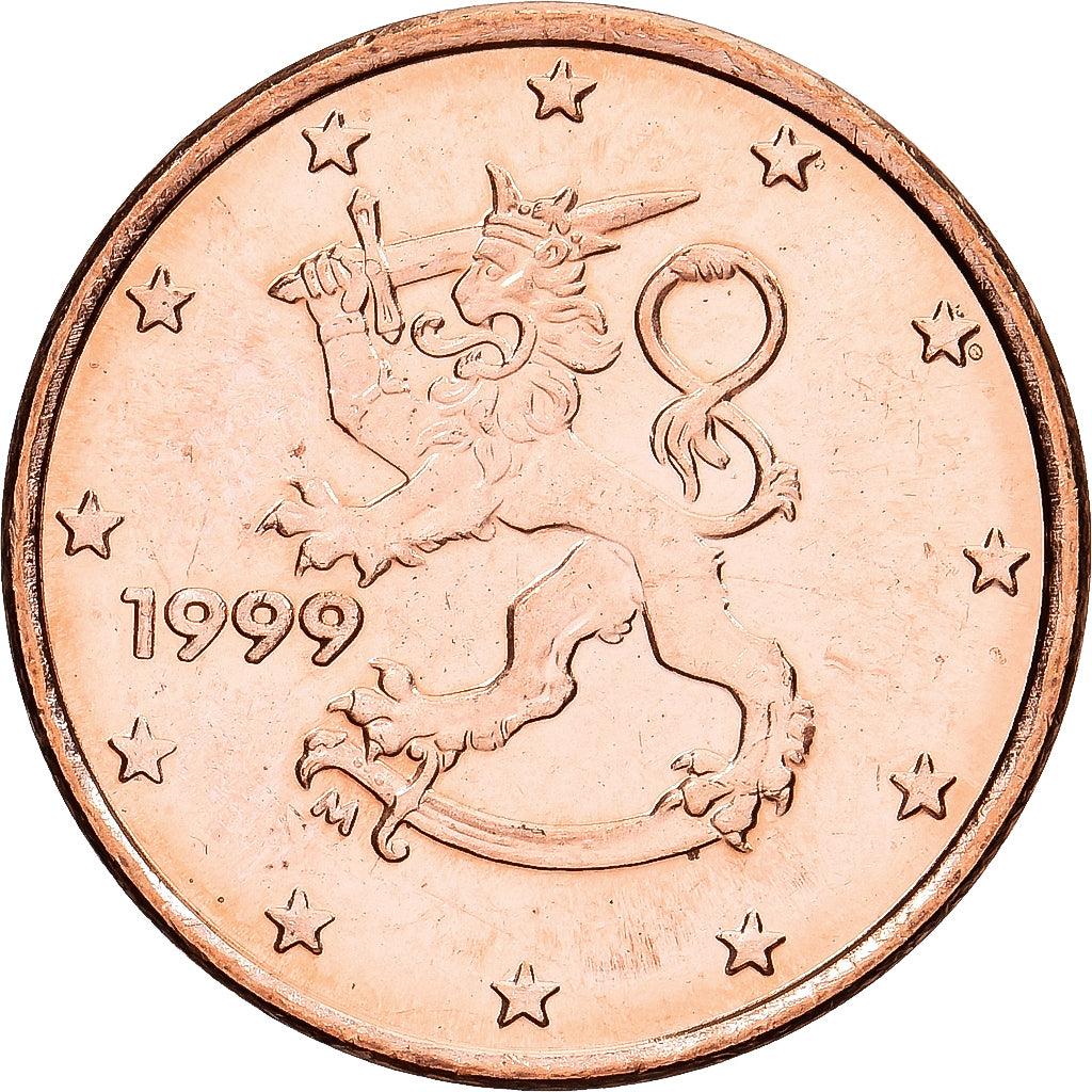 Finlandia, Euro Cent, 1999, Vantaa, Miedź platerowana stalą, MS(60-62), KM:98