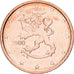 Finlandia, 2 Euro Cent, 2000, Vantaa, Cobre chapado en acero, EBC+, KM:99