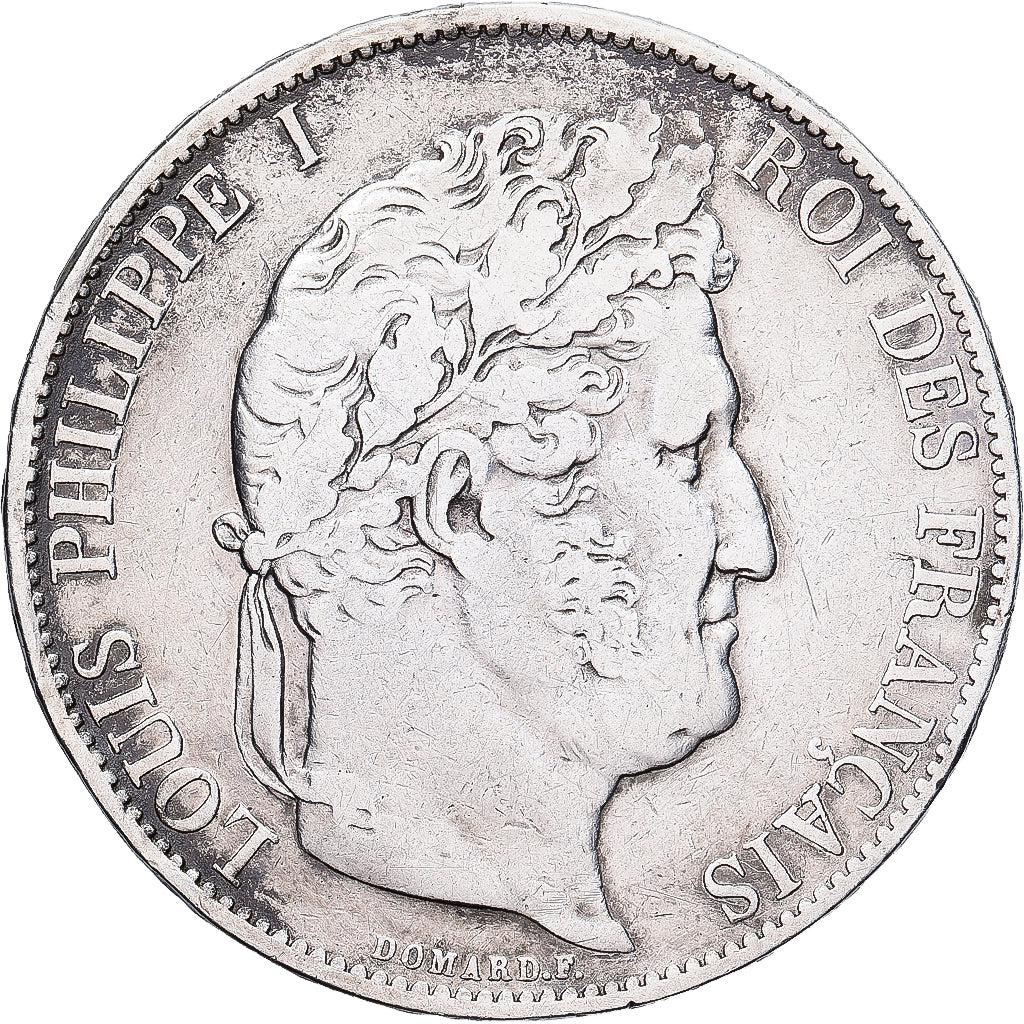 France, Louis Philippe I, 5 Francs, 1844, Lille, Silver, VF(30-35)