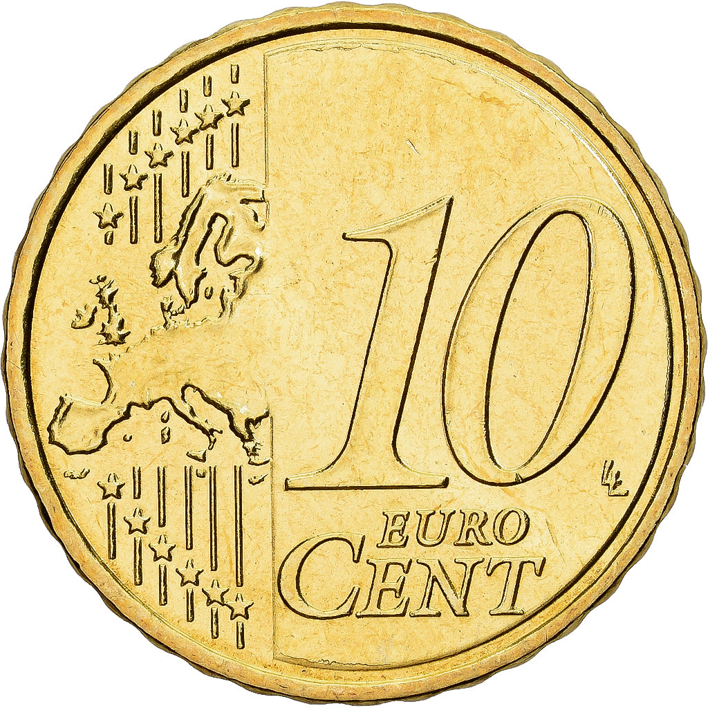 Malta, 10 Euro Cent, 2008, Paris, Latón, EBC+, KM:128
