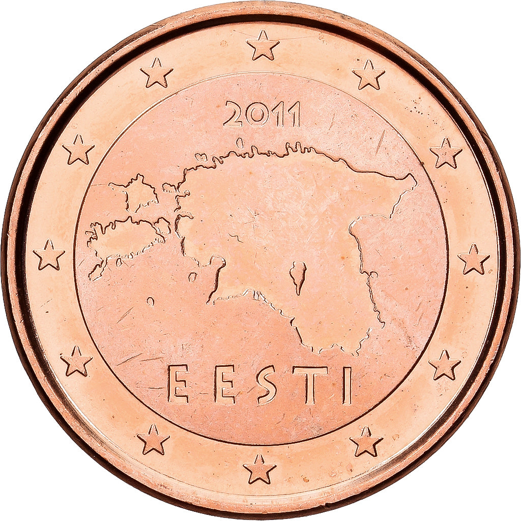 Estonia, Euro Cent, 2011, Vantaa, Cobre chapado en acero, EBC+, KM:61