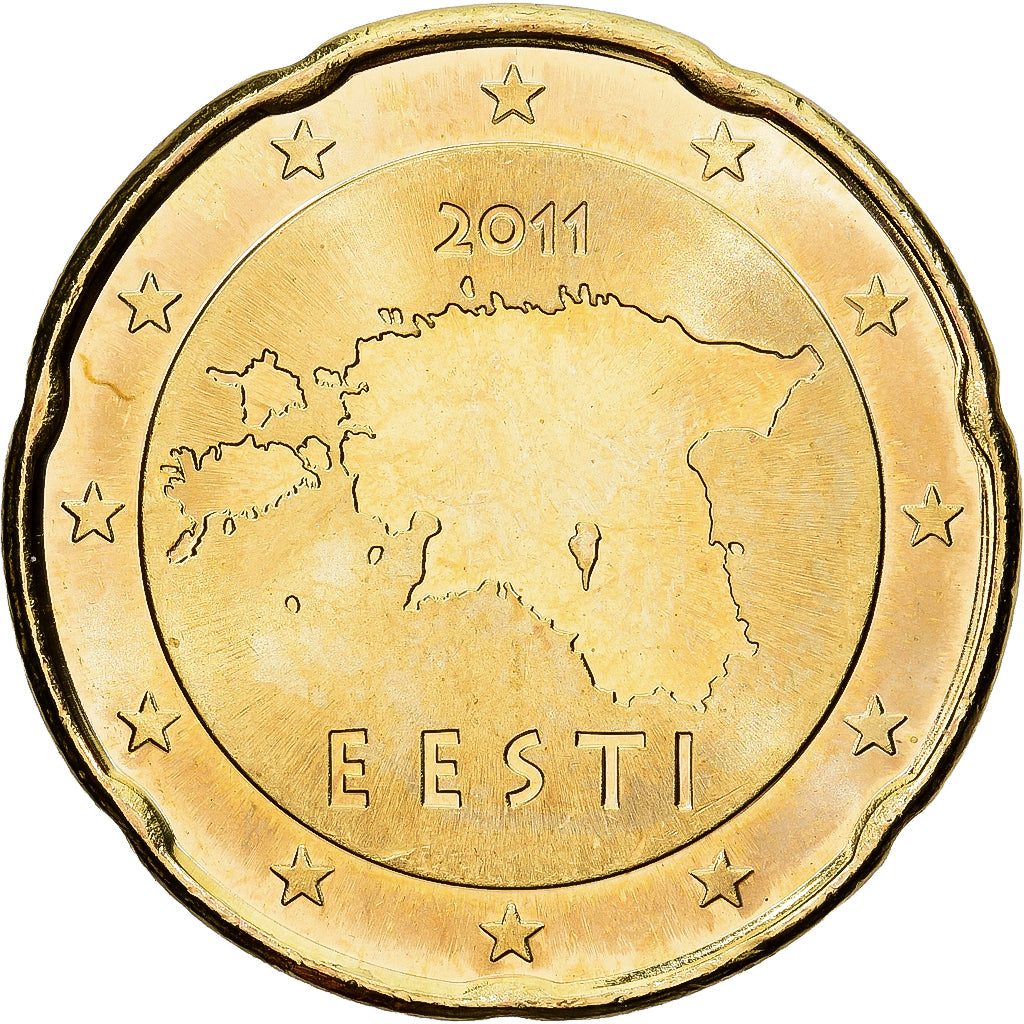 Estonia, 20 Euro Cent, 2011, Vantaa, Latón, EBC+, KM:65