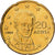 Grécia, 20 Euro Cent, 2002, Athens, Latão, MS(60-62), KM:185
