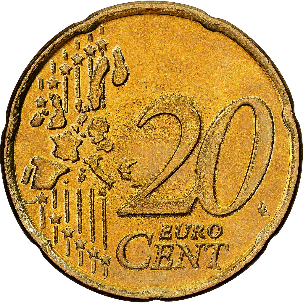Griechenland, 20 Euro Cent, 2002, Athens, Messing, VZ+, KM:185