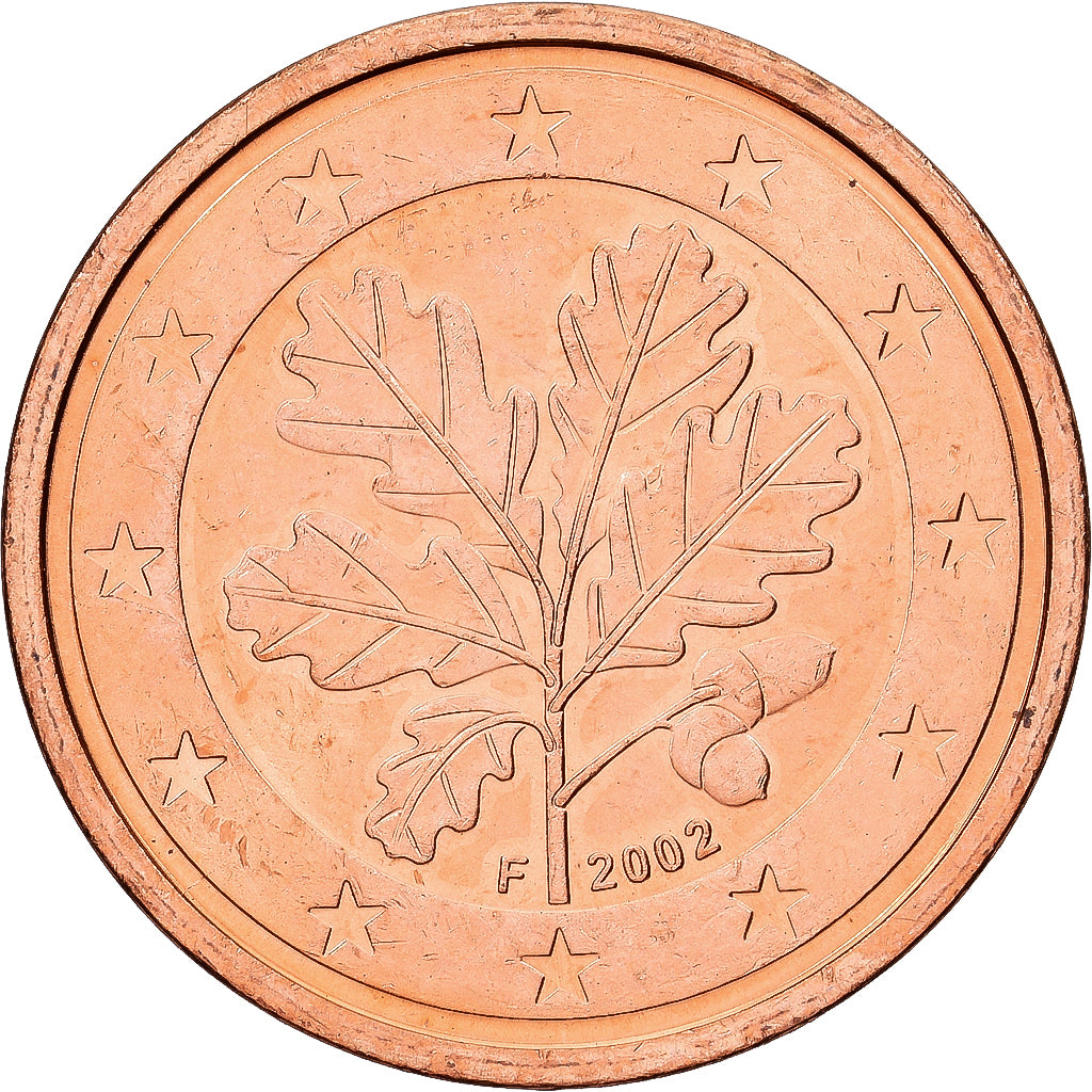 Federal Republic of Germany, 2 Euro Cent, 2002, Stuttgart, Copper Plated Steel
