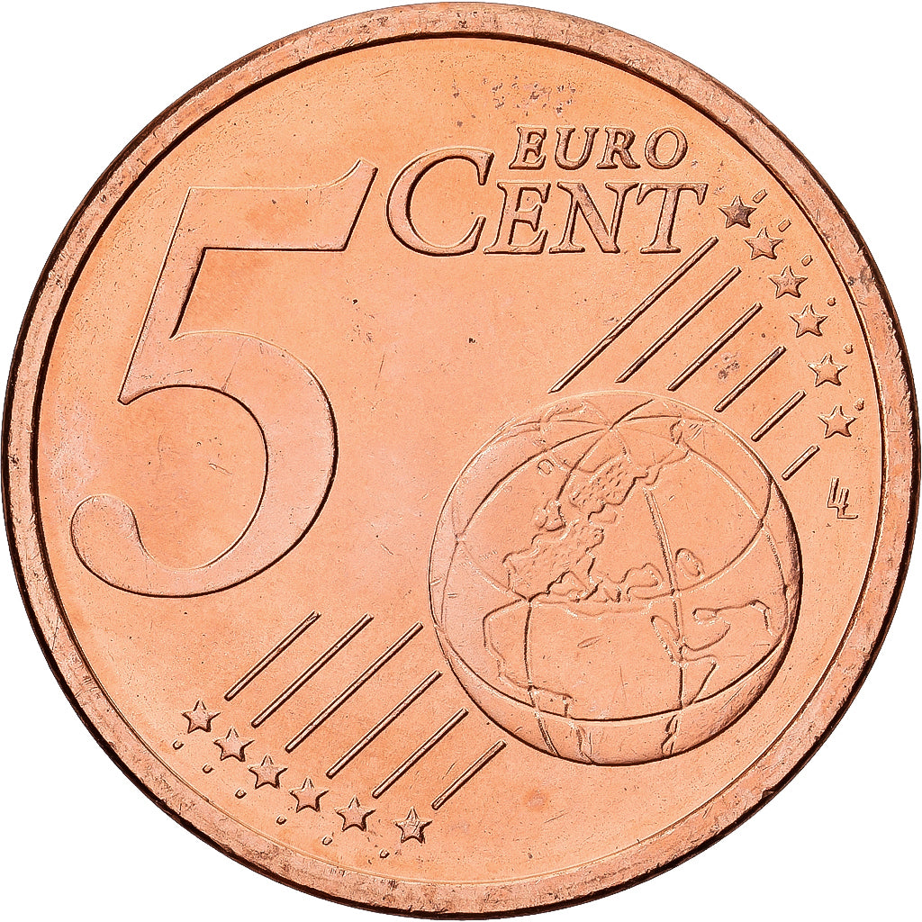 Federal Republic of Germany, 5 Euro Cent, 2002, Hambourg, Copper Plated Steel