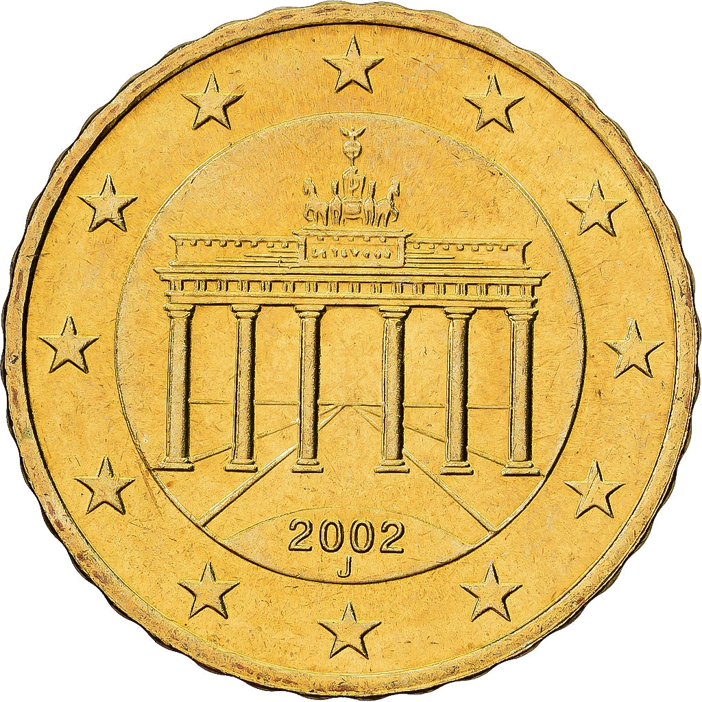 République fédérale d'Allemagne, 10 Euro Cent, 2002, Hambourg, Laiton, SUP+