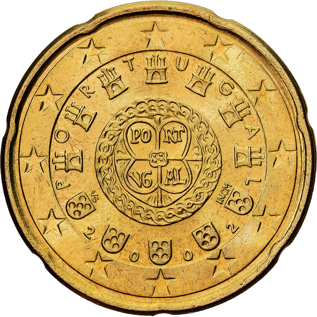 Portugal, 20 Euro Cent, 2002, Lisbon, Messing, VZ+, KM:744